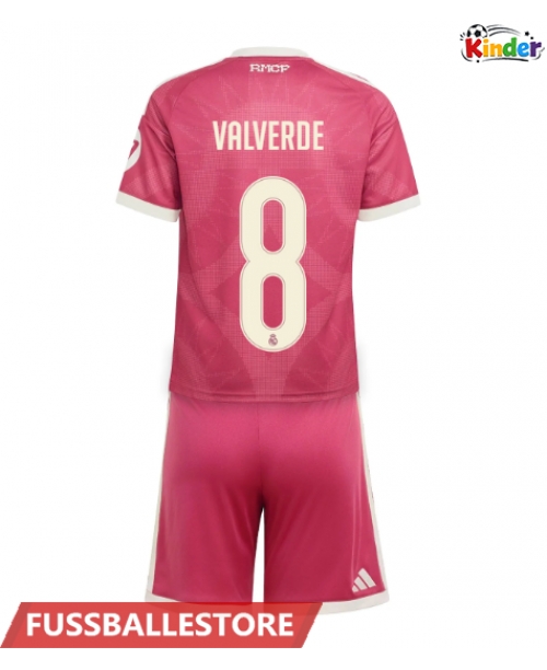 Günstige Real Madrid Federico Valverde #8 3rd trikot Kinder 2026-27 Kurzarm (+ Kurze Hosen)